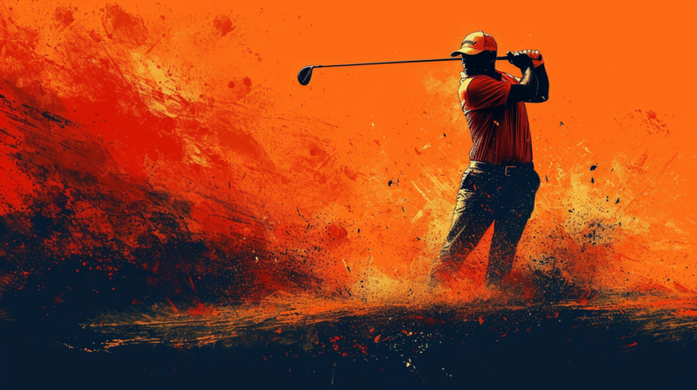 A visual roadmap to golfing greatness, this image combines iconic major championship moments, a golfer's journey through time, and symbols of achievement. Each element represents the key criteria used by experts—major wins, longevity, dominance, and more—to evaluate the true greatness of golfers. Step into the world where every swing tells a story of legacy and triumph