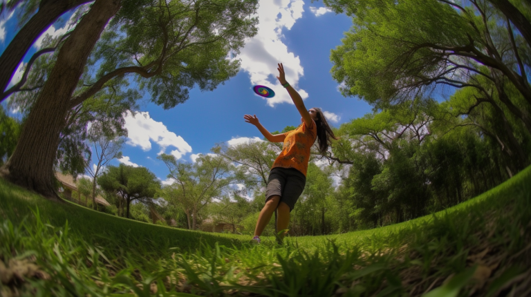A disc golfer unleashes a perfect throw, the disc carving through the air against the backdrop of a scenic course. This captivating image illustrates the essential gear, adherence to rules, and embodies valuable tips, providing a visual gateway for beginners to dive into the thrilling world of disc golf