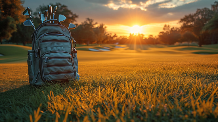 In the golden twilight of the golf course, a perfectly balanced bag becomes a symbol of meticulous planning. Weight distribution is an art, with each club and accessory finding its place in a carefully orchestrated dance. The golfer's deliberate arrangement ensures a smooth and upright bag, reflecting not just organization but a commitment to peak performance. This image invites golfers to appreciate the beauty of a well-balanced bag, promising not just convenience but a professional touch to every round.