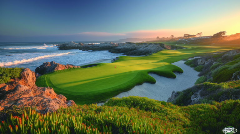 In this striking image, the fusion of luxury, legacy, and environmental stewardship unfolds at Pebble Beach. The meticulous upkeep of the golf course, a masterpiece against the Pacific backdrop, symbolizes the ownership's commitment to excellence, evident in every dollar invested. The intertwining fairways weave a narrative of championship tradition, echoing the roars of the crowd during prestigious events. Amidst this, the Monterey cypress trees stand as guardians of Pebble Beach's natural allure, a testament to the delicate balance struck by ownership in their conservation efforts. It's a visual ode to financial prowess meeting ecological responsibility, where Pebble Beach emerges not just as a golf resort but as a global icon carefully nurtured by its custodians, shaping a legacy that transcends time