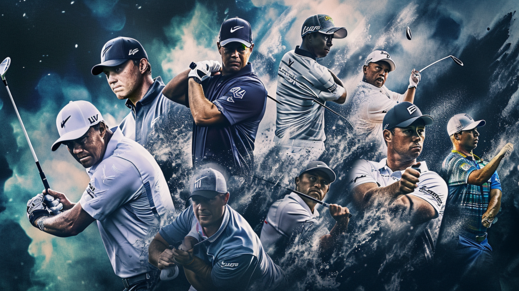 In a vibrant montage, LIV Golf's superstar players, including icons like Phil Mickelson, Dustin Johnson, and Brooks Koepka, stand united in their distinctive team attire. The image captures the essence of team competition, with players representing franchises like 4 Aces GC, Cleeks GC, Punch GC, and more. The unique draft process and team-centric approach are highlighted, showcasing the league's commitment to competitive balance and innovation. Whether it's the star-studded dominance of certain squads or the collaborative efforts of evenly distributed talent, the image symbolizes the diverse dynamics shaping LIV Golf's team-based revolution.