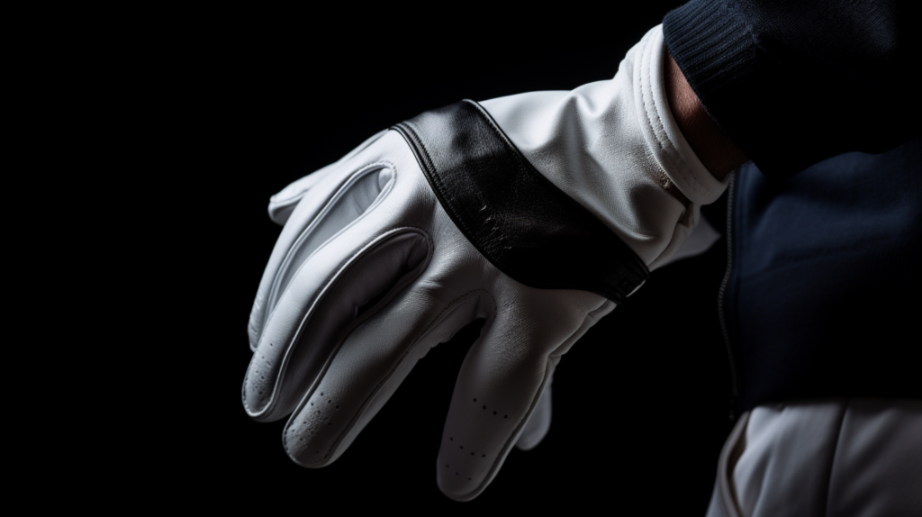In a visually striking image, a golfer confidently navigates the course with a solo glove on the upper, lead hand, embodying the tradition and practicality that define golf fashion. Reflecting the legacy of Tiger Woods, the golfer's choice mirrors the iconic Sunday red Nike glove on the lower right hand. The solo glove setup becomes a symbol of comfort and confidence, providing enhanced traction for improved swing control. As amateurs follow in the footsteps of professionals, the choice to wear one glove proves not only traditional but also a sensible one. Experience the ease and elegance of this approach, where copying the best leads most golfers to opt for a solitarily golf glove set-up, leaving the bottom hand free and unrestricted for the casual weekend play