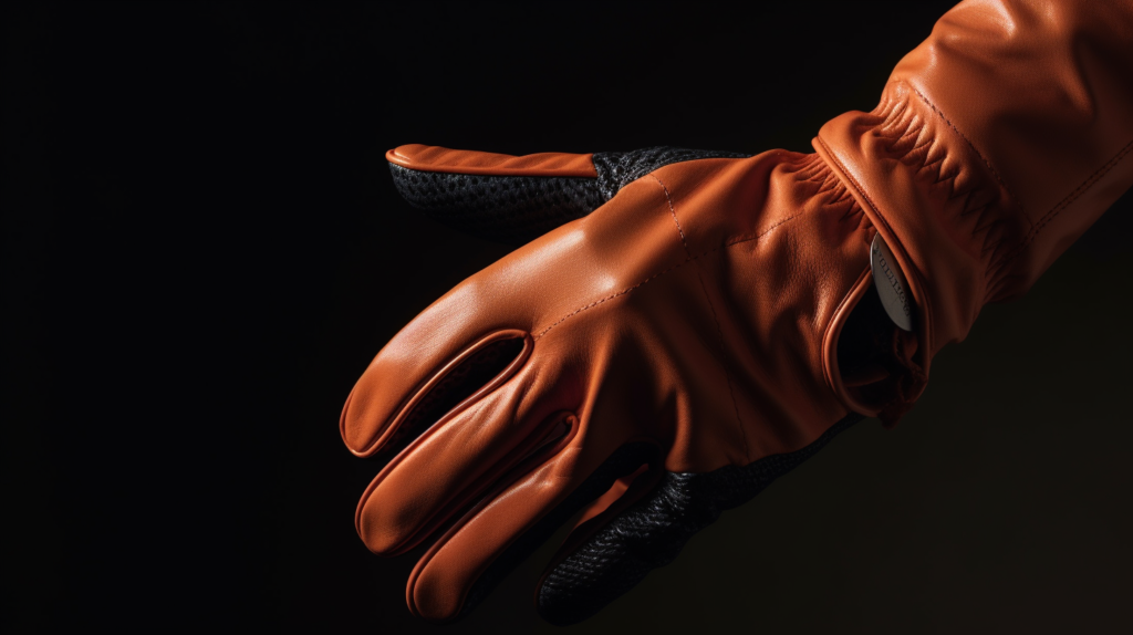A powerful image captures a golfer's hand, adorned with a well-worn golf glove, standing as a testament to resilience and protection. The smooth, durable barrier of the leather material becomes a shield against the repeated friction of powerful swings. Built-in pads at key pressure points and reinforcements in high-friction zones stand guard, ensuring no stinging hot spots disrupt the golfer's round after hundreds of swings. The visual narrative unfolds, depicting the battle against blisters, callouses, abrasions, and bruising. Witness the sacrifice of the gloves as they get worn out and tattered over time, absorbing the damage themselves, while the golfer's hands emerge unscathed from chronic harm. Experience the enduring comfort that quality golf gloves provide, allowing hard-core golfers to practice longer and play round after round with smooth, soft, and damage-free grip hands