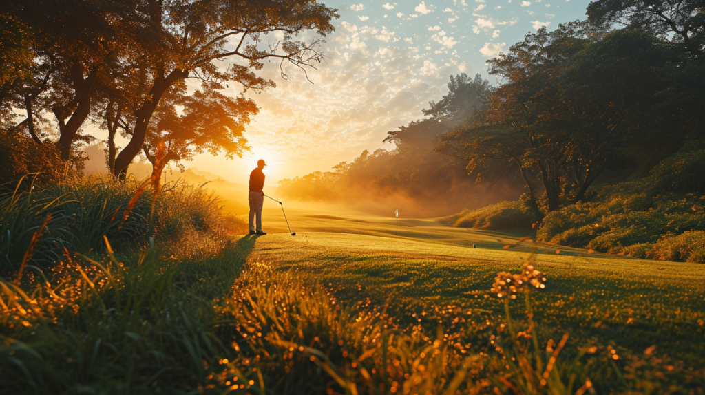 In the golfing symphony, a skilled golfer orchestrates the perfect backspin, guiding the ball with finesse. Witness the dance of control and precision as the golf ball gracefully retreats on the green, leaving a trail of expertise in its wake
